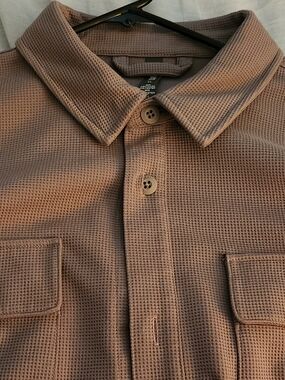 NWOT Vuori Waffle Knit Shirt Jacket - Shitake - XL